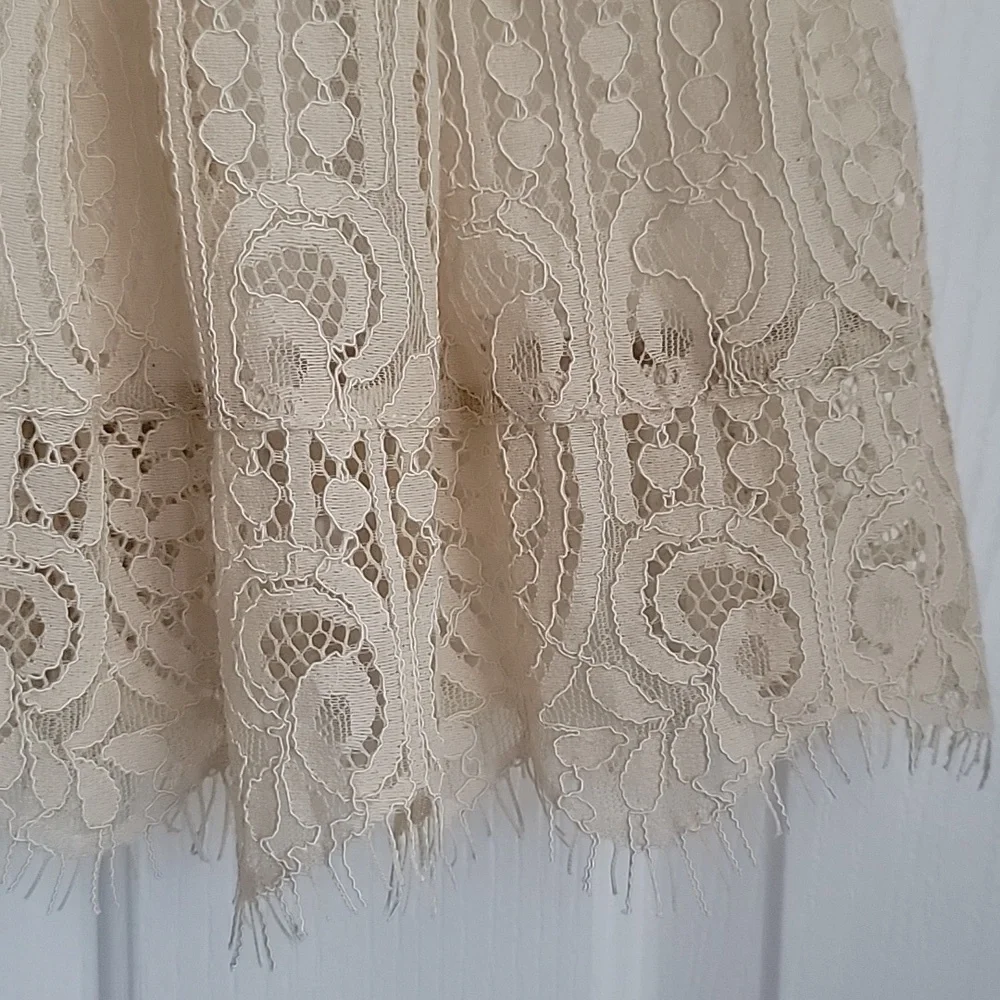 BOUTIQUE TRISH‎ SCULLY Sz 6 12 Months Neutral Beige Portrait Dress Party Lace